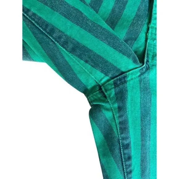 UNIONBAY Extra Comfort Women's 90s Preppy Bermuda Green Short Striped Size 32 - Picture 14 of 15